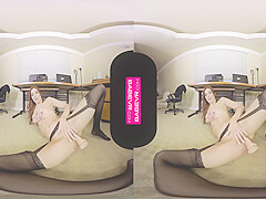 Virtual Reality, Vr Porn And Jayden Cole – Busty Redhead Masturbates In Her Office