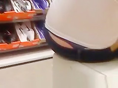 Blue thong at shoe store