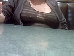 Exhibitionist wife in see through top