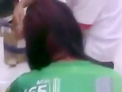 Panties of brunette brazilian in supermarket