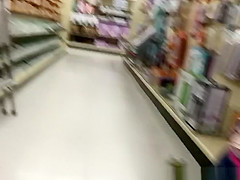 Pink thong exposed in the supermarket