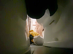 Spying chubby girl taking her shower