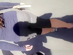 Tight see through sports pants ass