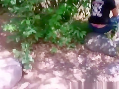 Woman fishing exposed thong